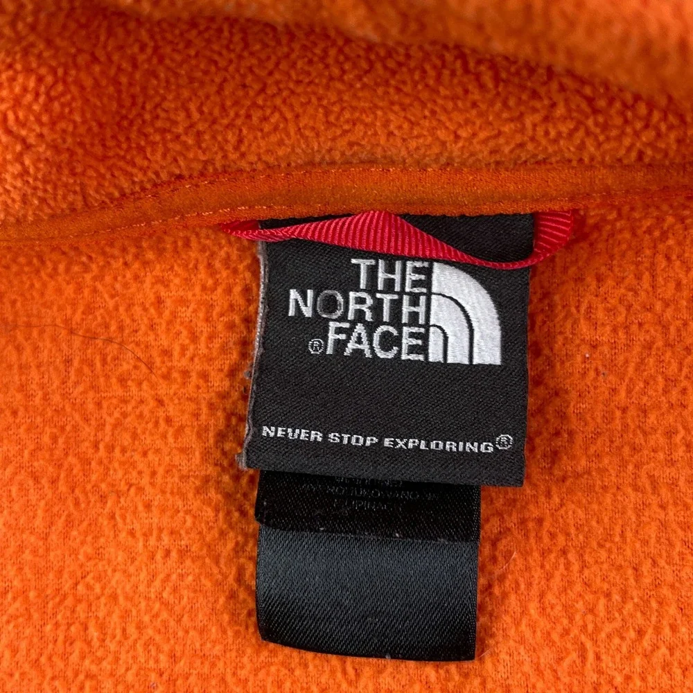 North Face Sweatshirt Mens Medium Orange Polartec Classic Fleece Quarter Zip